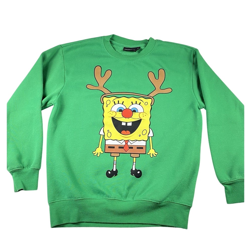 Nickelodeon SpongeBob Square Pants‎ Christmas Sweatshirt Adult Size Small Unisex